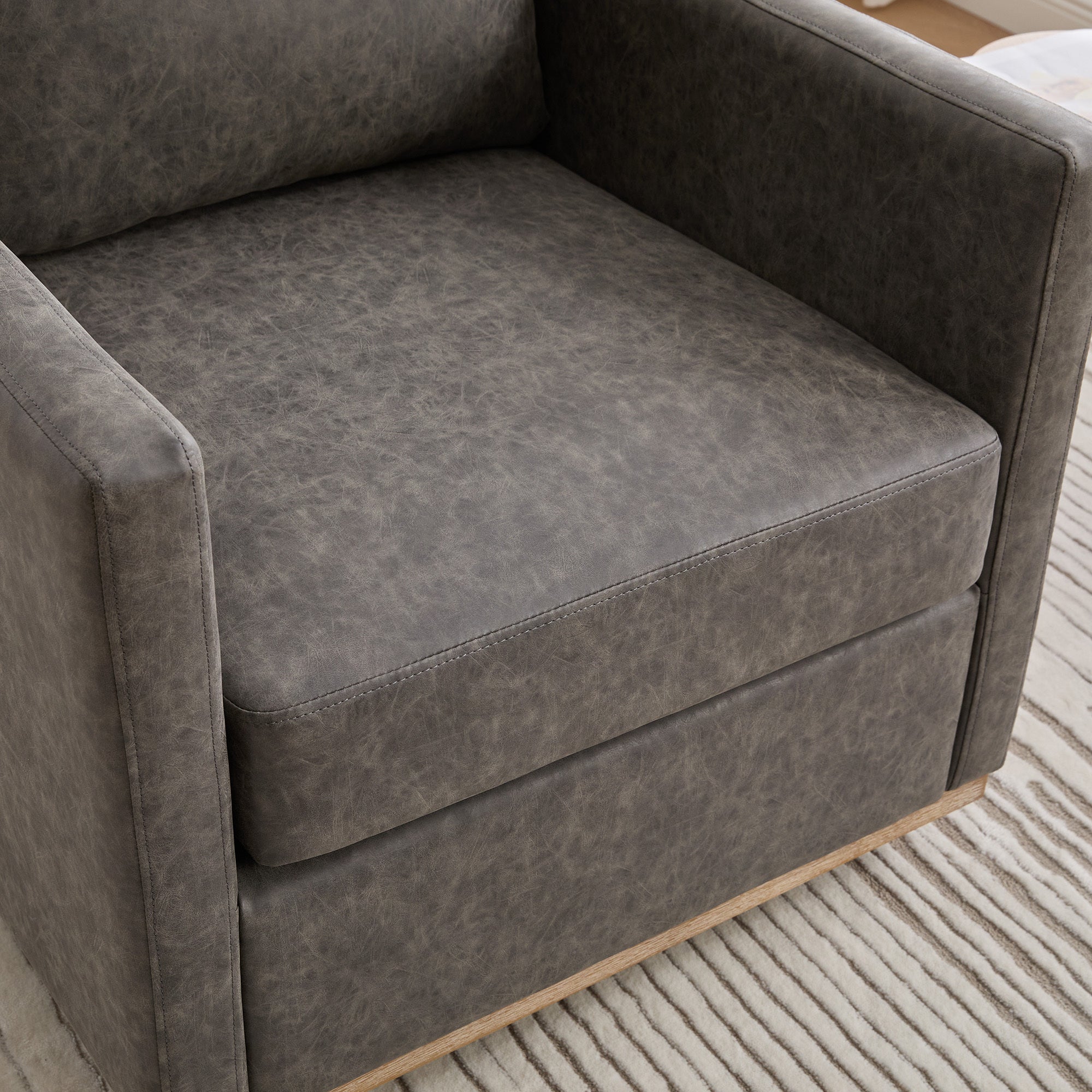 Thornfield Upholstered Square Swivel Accent Chair