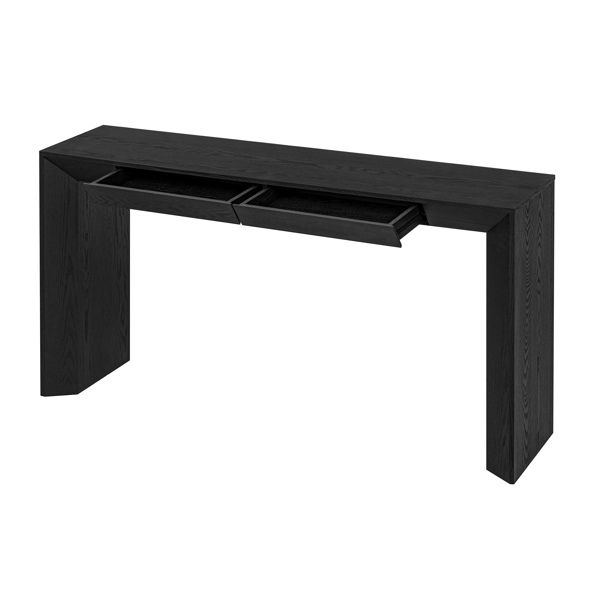 Modern Farmhouse Waterfall Console Table with 2 Concealed Drawers