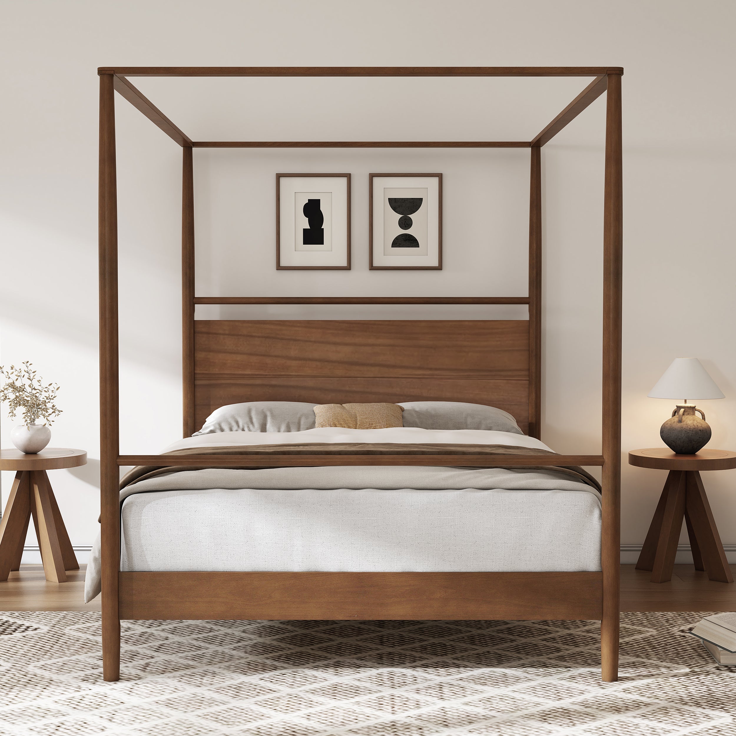 Solid Wood Canopy Bed