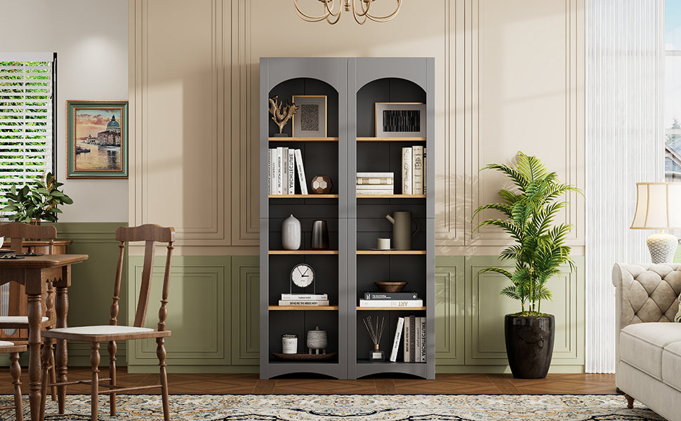 Farmhouse Two-Tone Storage Cabinet with Adjustable Shelves