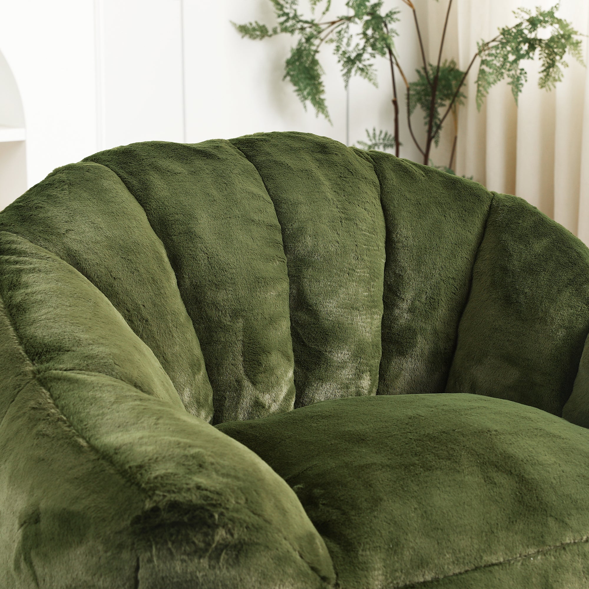 Beanbag Sofa Chair with Armrests Stuffed with High-Density Foam