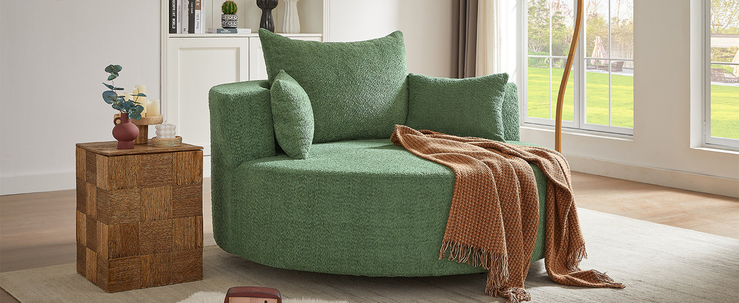 Crossley Oversized Swivel Barrel Accent Chair