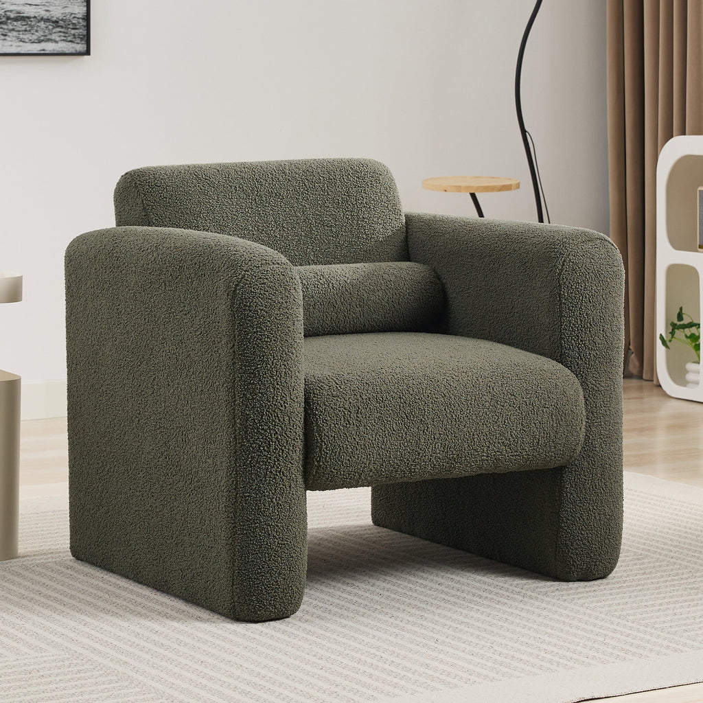 Marlowe Modern Sherpa Upholstered Comfy Reading Accent Chair