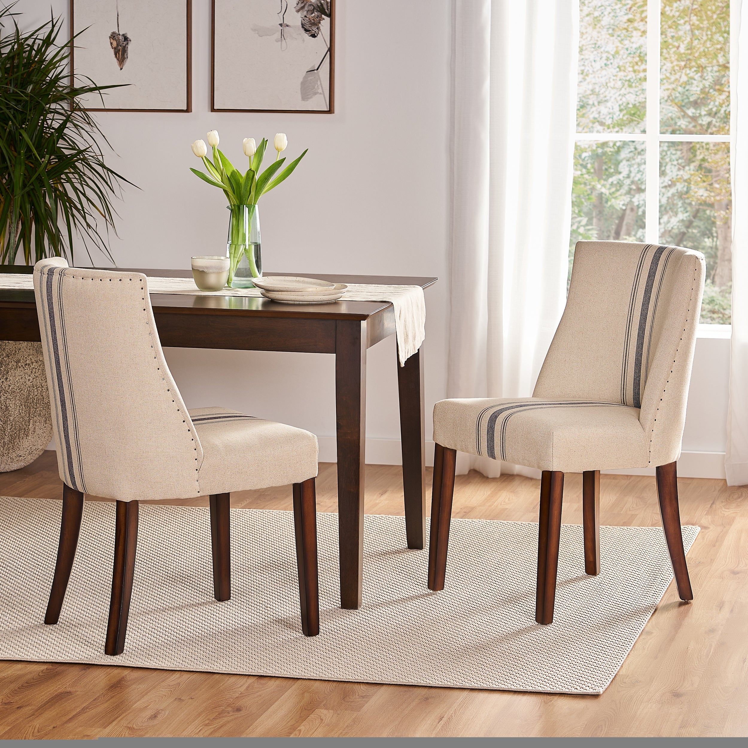 Hearthwick Striped Upholstered Dining Chair, Set of 2