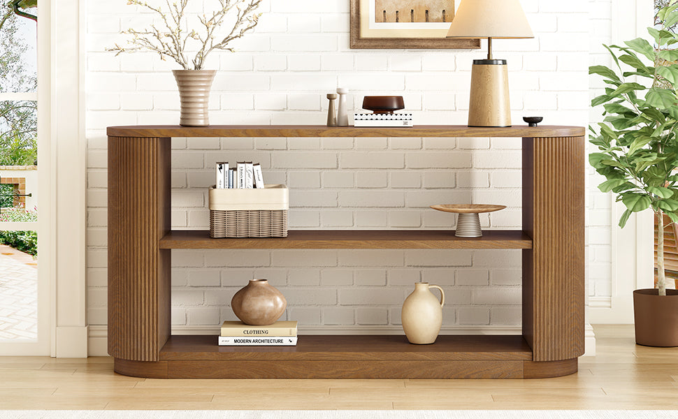 Modern Entryway Console Table with Open Shelf