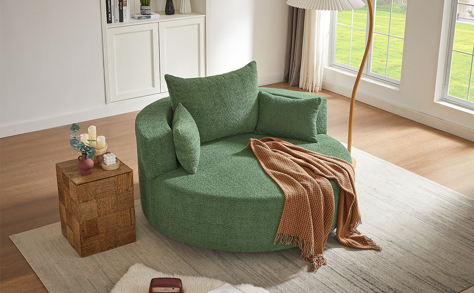 Crossley Oversized Swivel Barrel Accent Chair