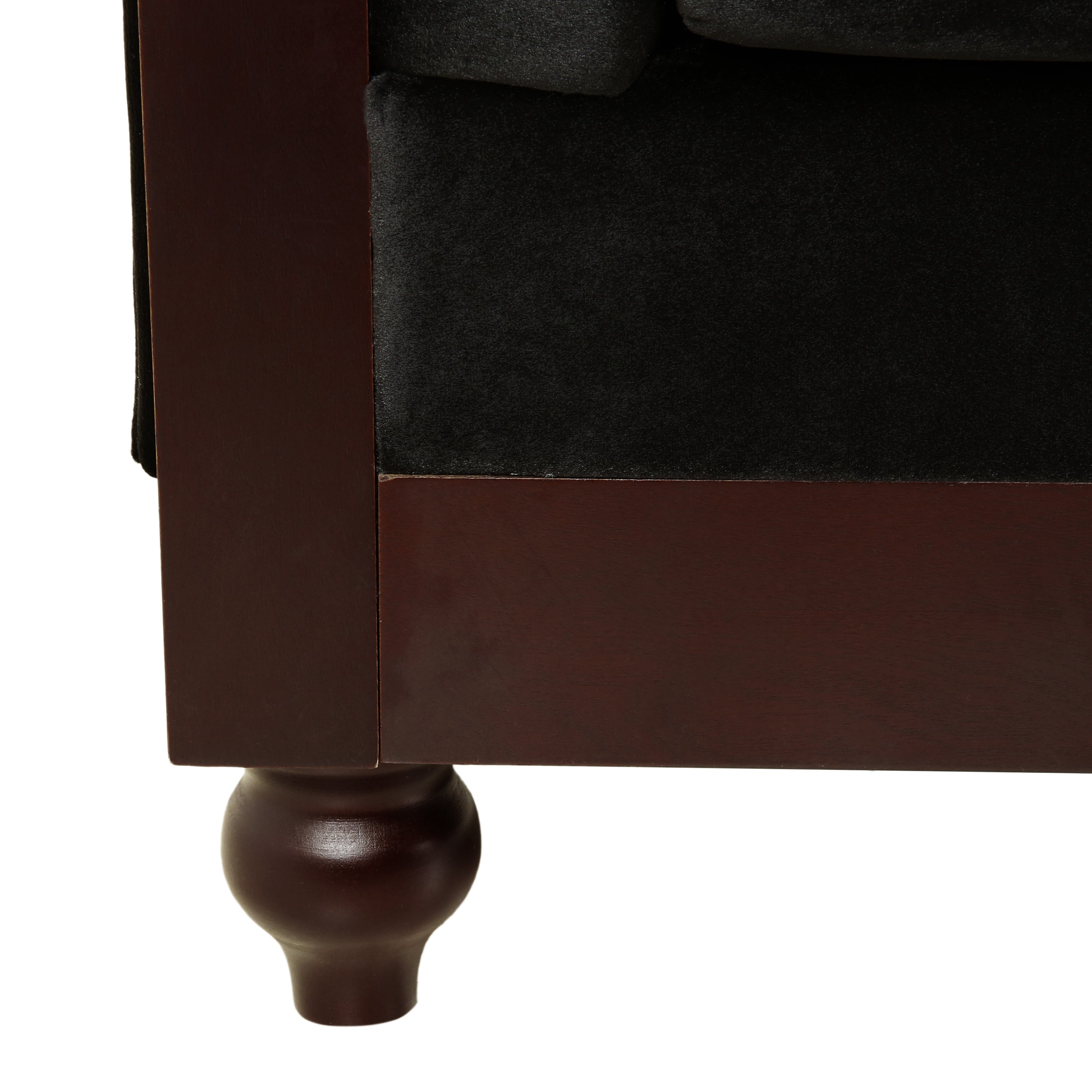 Velvet Rolled Arm Chesterfield Loveseat