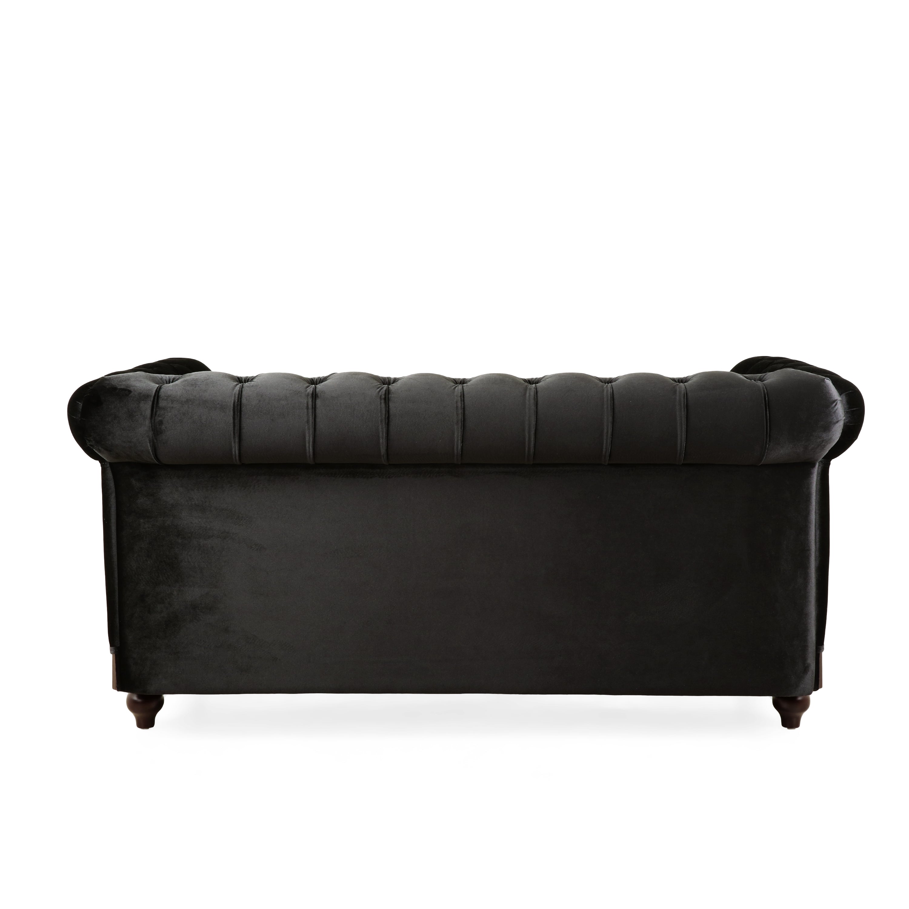 Velvet Rolled Arm Chesterfield Loveseat