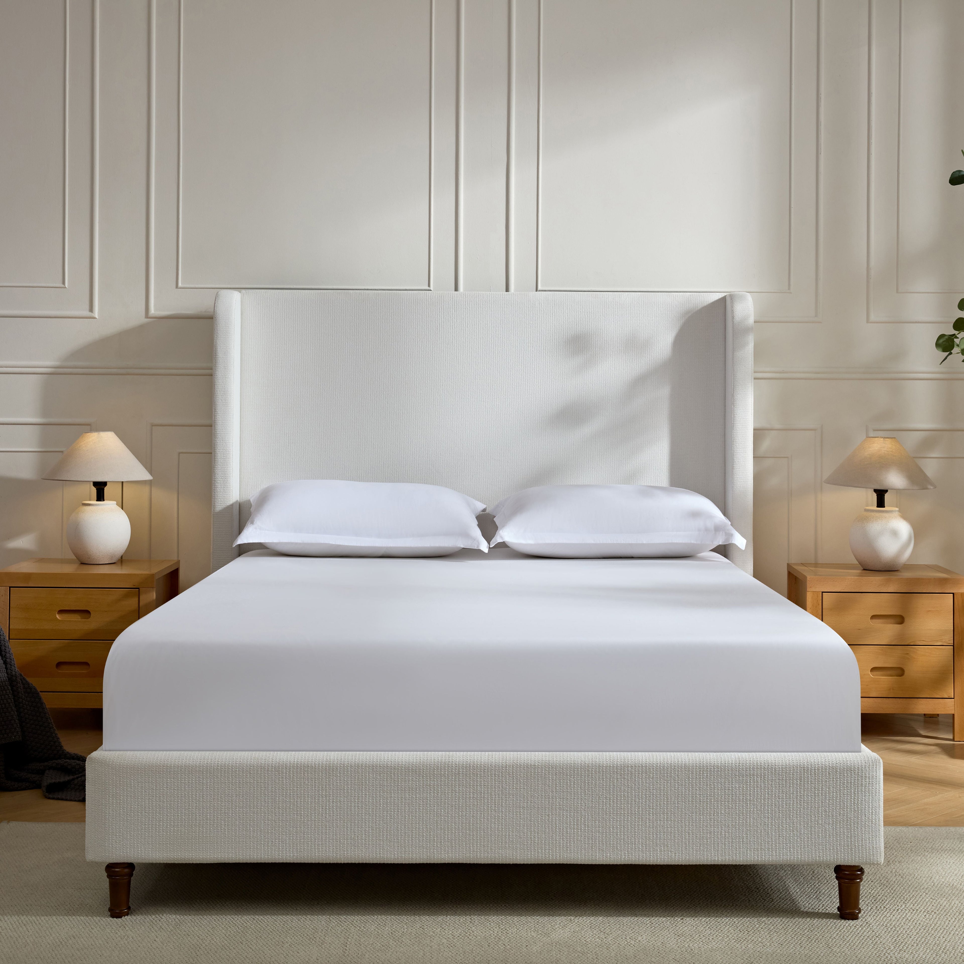 Hannah Upholstered Wingback Bed