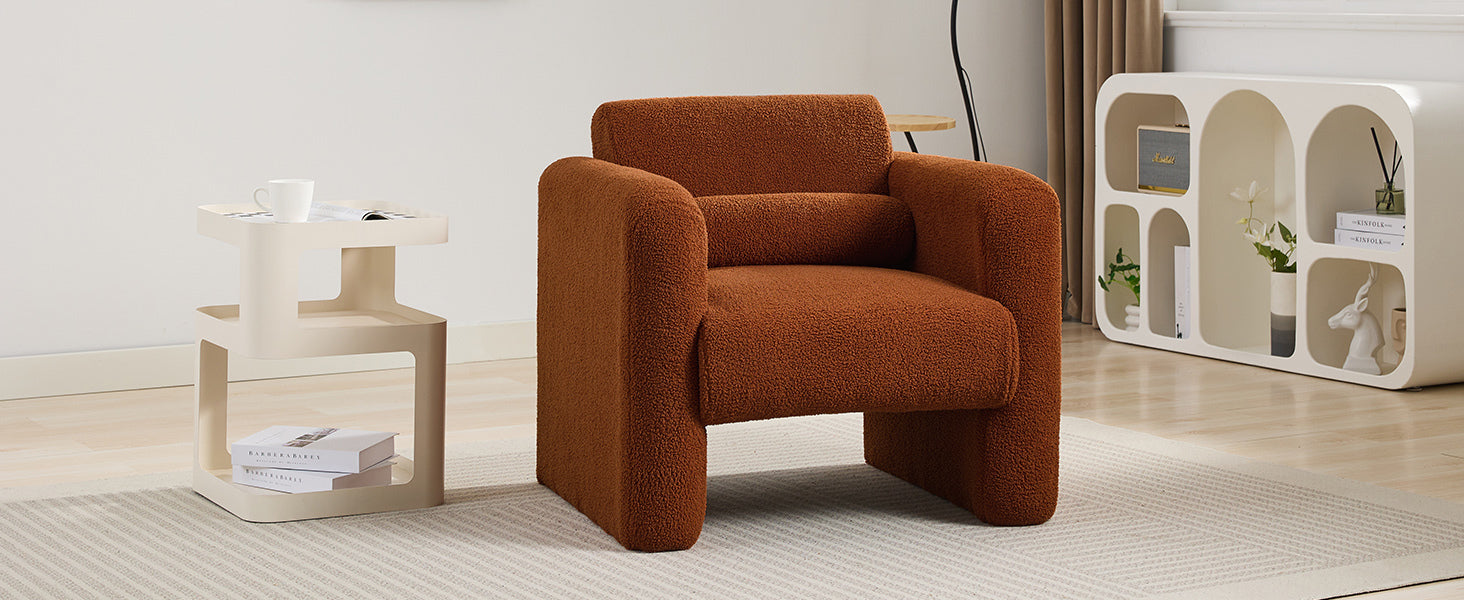 Marlowe Modern Sherpa Upholstered Comfy Reading Accent Chair