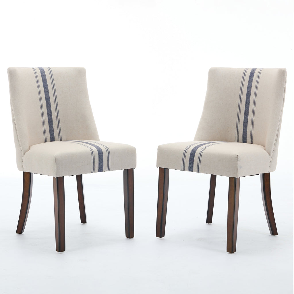Hearthwick Striped Upholstered Dining Chair, Set of 2