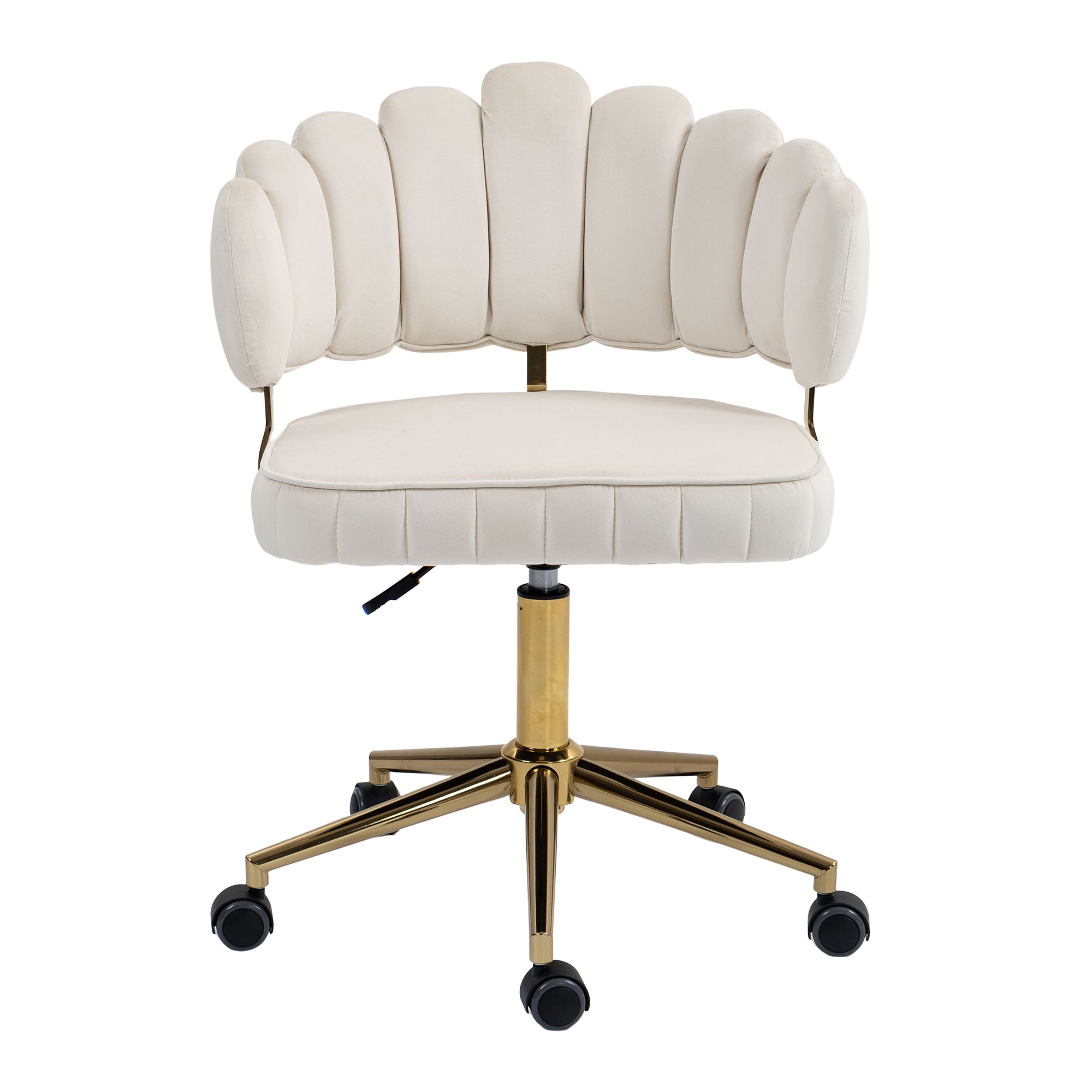 Modern Velvet Home Office Desk Chair with Adjustable Height and Swivel Wheels