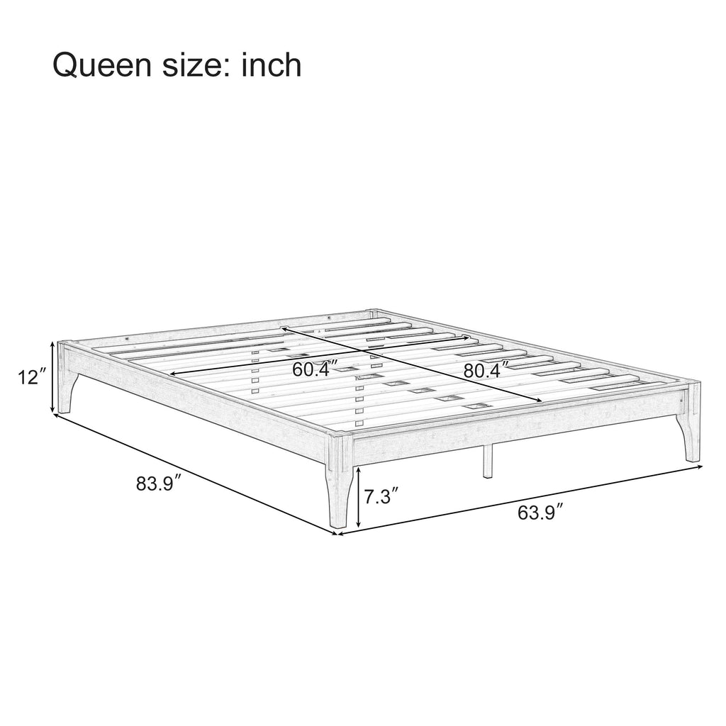 Bamboo Wood Platform Bed Frame