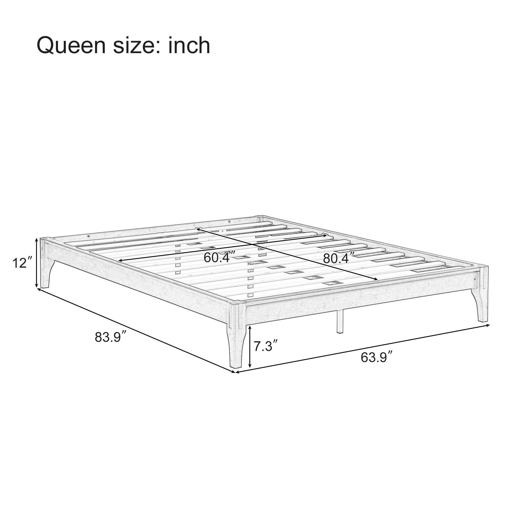 Bamboo Wood Platform Bed Frame