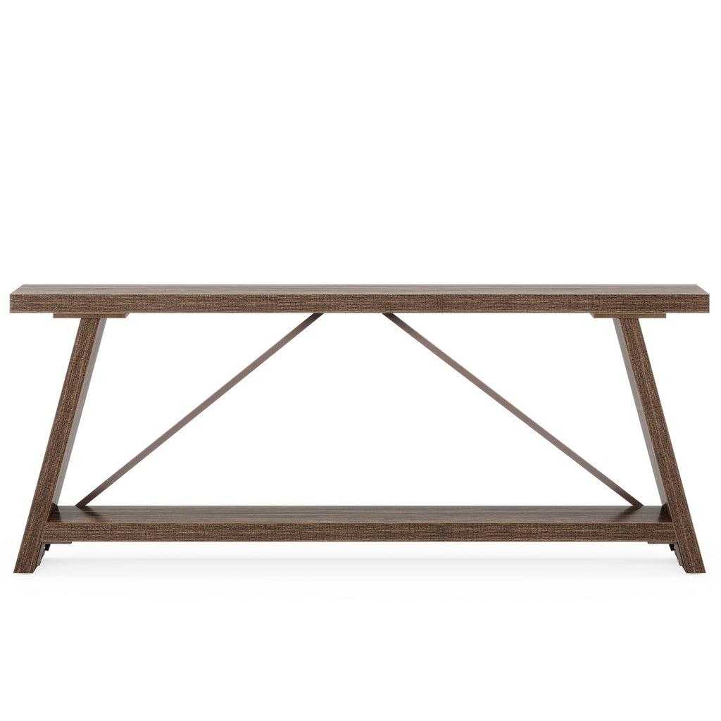 Willowford Industrial Console Table with 2-Tier Storage Shelves