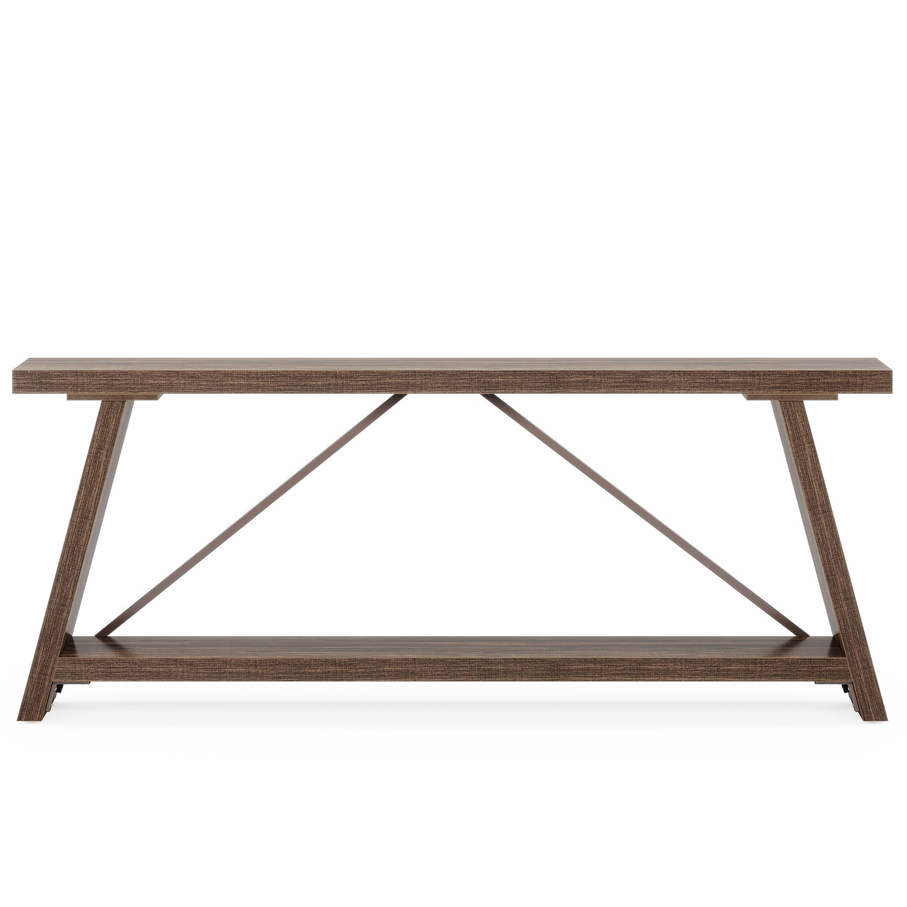 Willowford Industrial Console Table with 2-Tier Storage Shelves