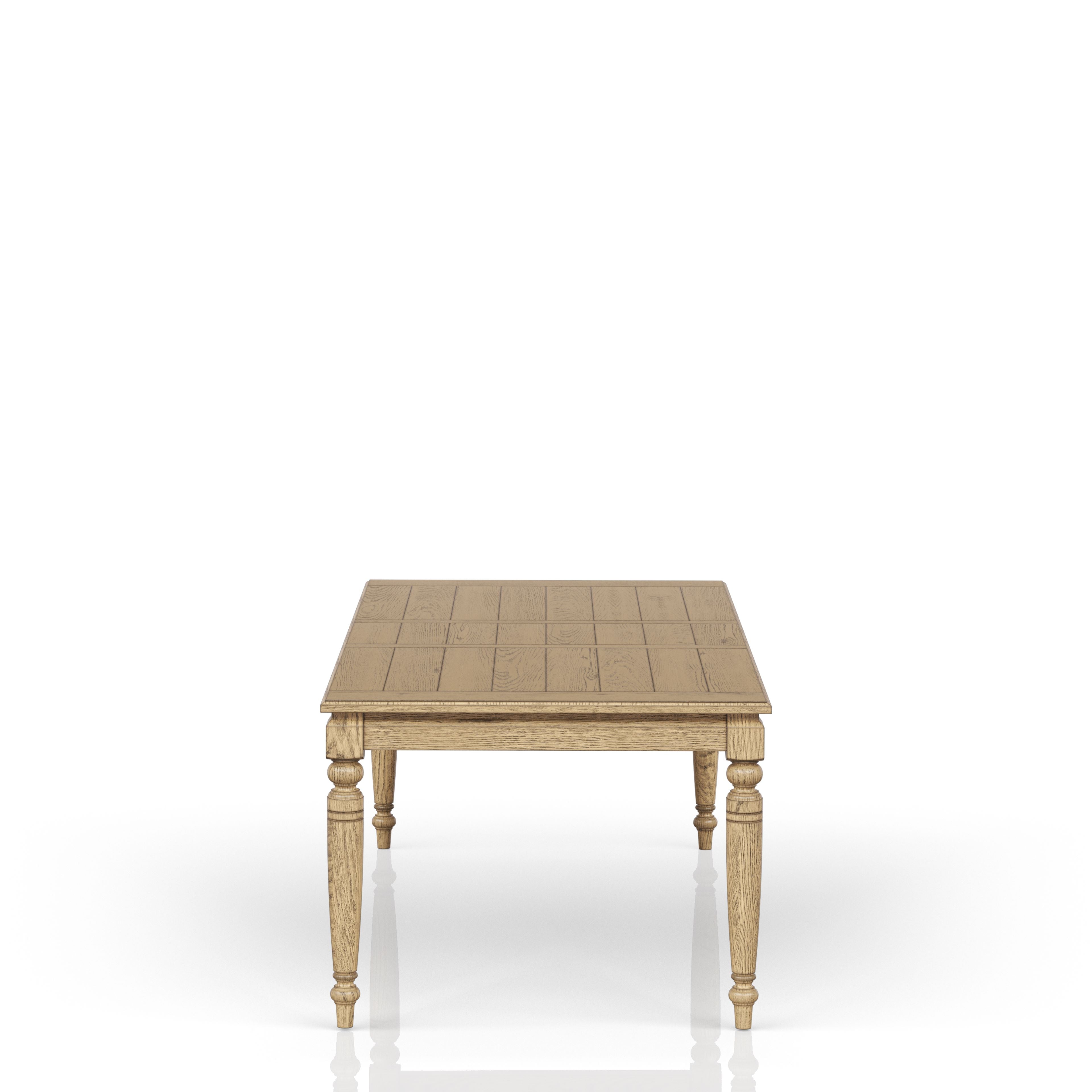 Fordham Turned Leg Wood Extendable Dining Table with Leaf