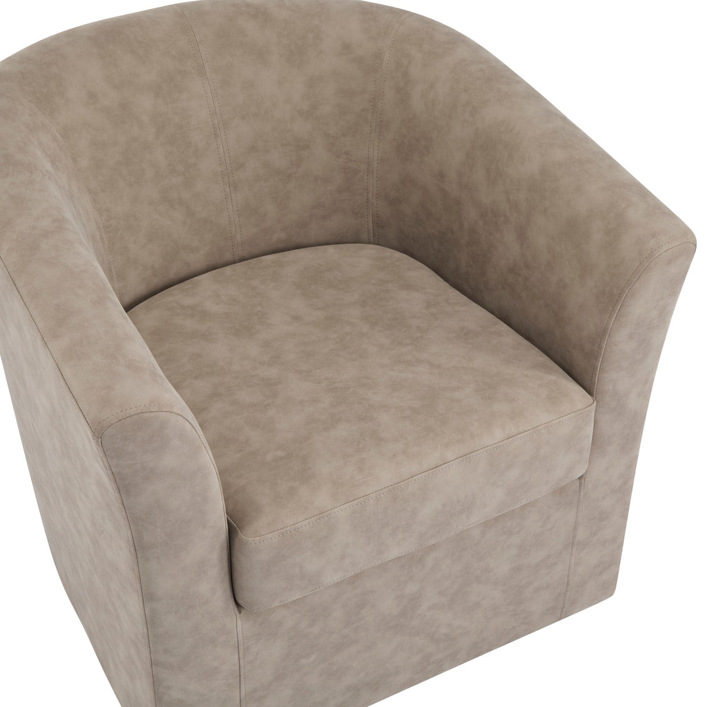 Wilmore Faux Leather Swivel Barrel Chair