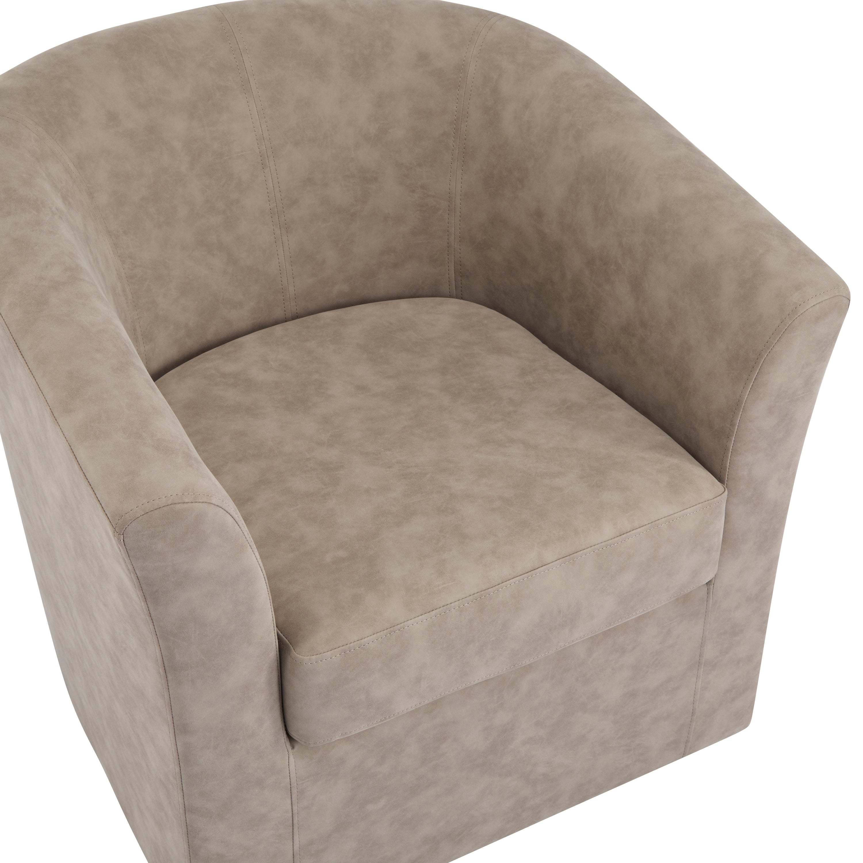 Wilmore Faux Leather Swivel Barrel Chair