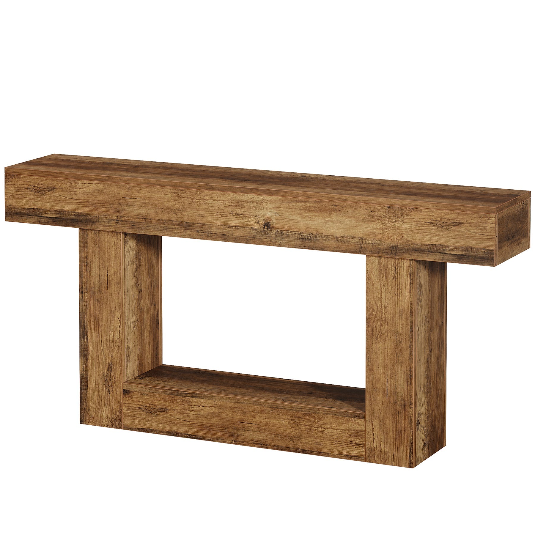 Pinehurst Farmhouse 2-Tier Entryway Table with U-Shaped Base