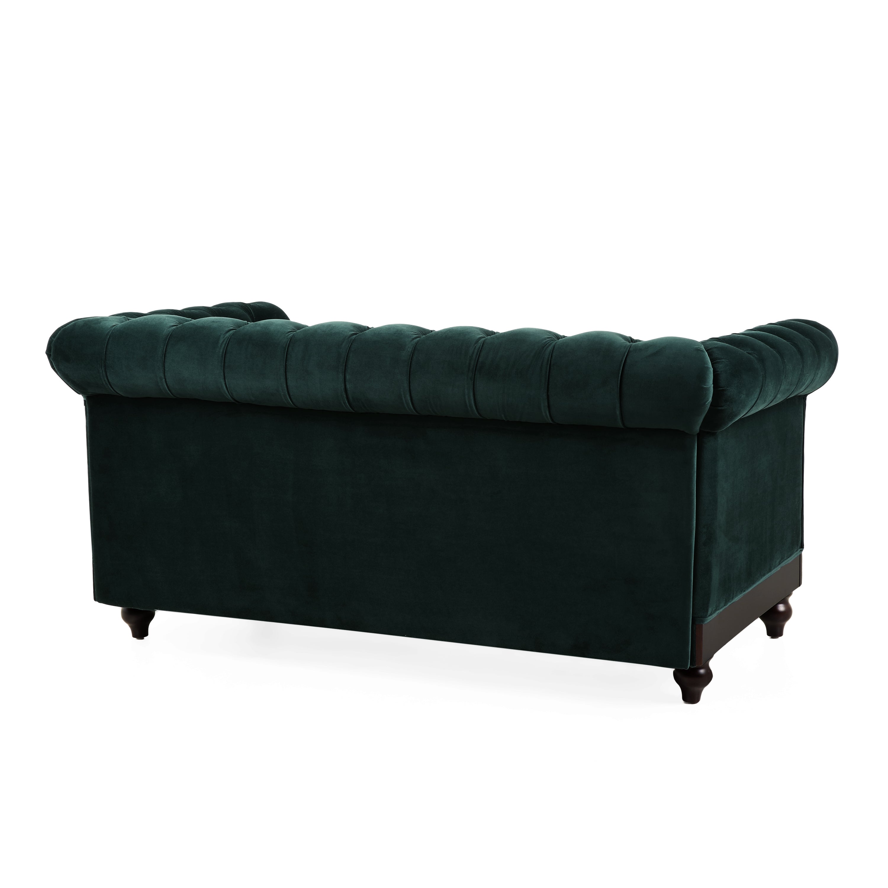 Velvet Rolled Arm Chesterfield Loveseat