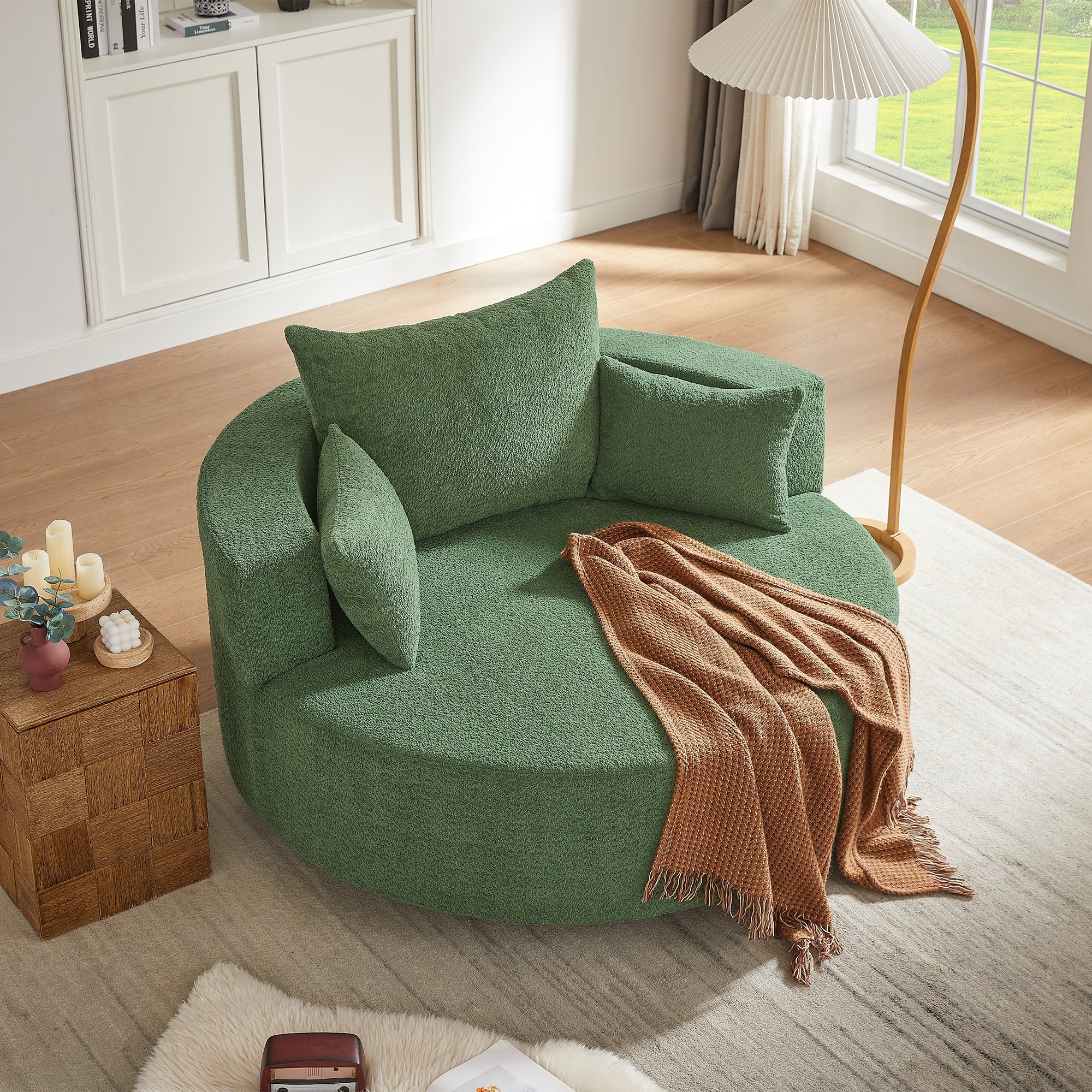 Crossley Oversized Swivel Barrel Accent Chair
