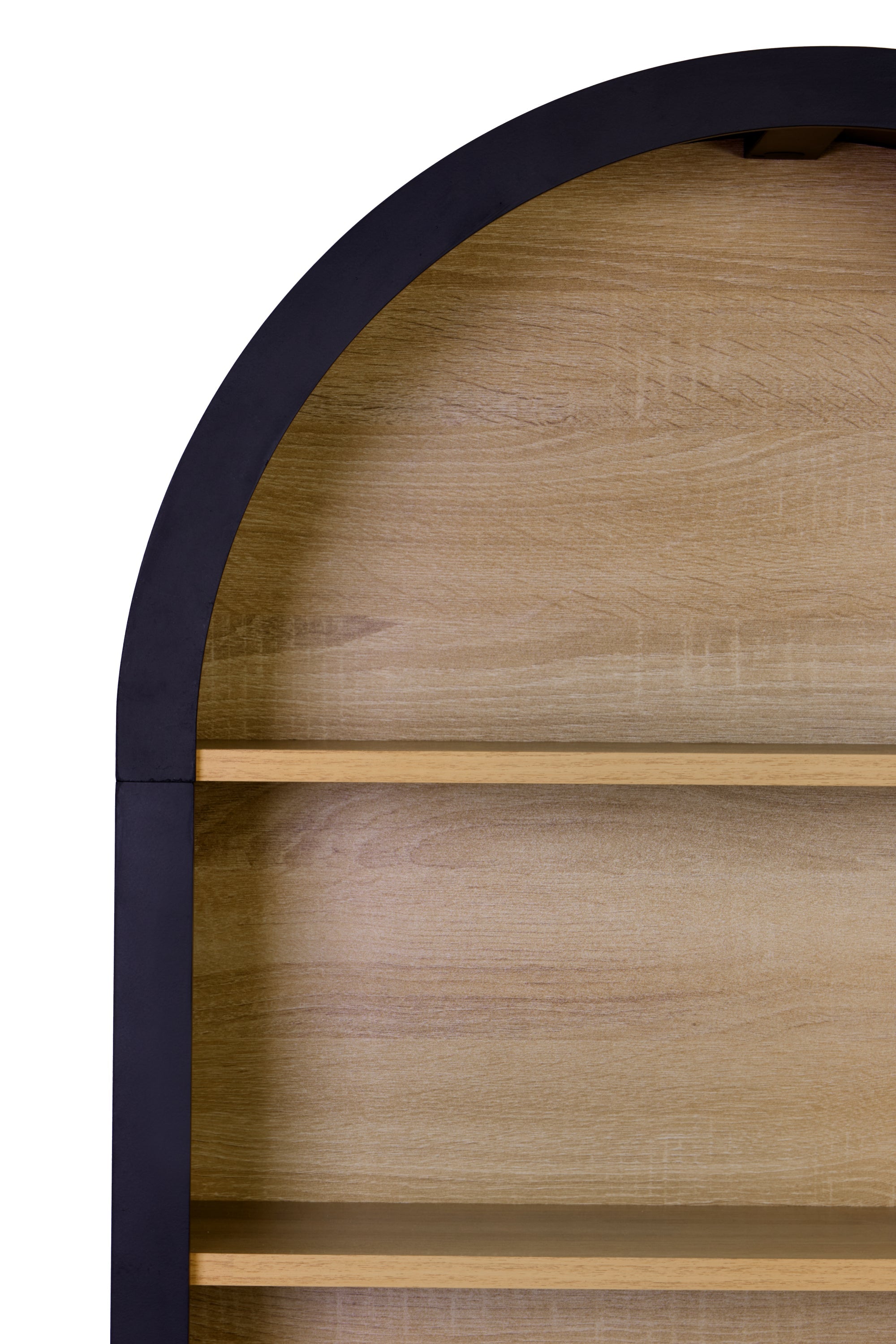 Tillingham Arched 5-Tier Bookshelf with Cabinet Storage
