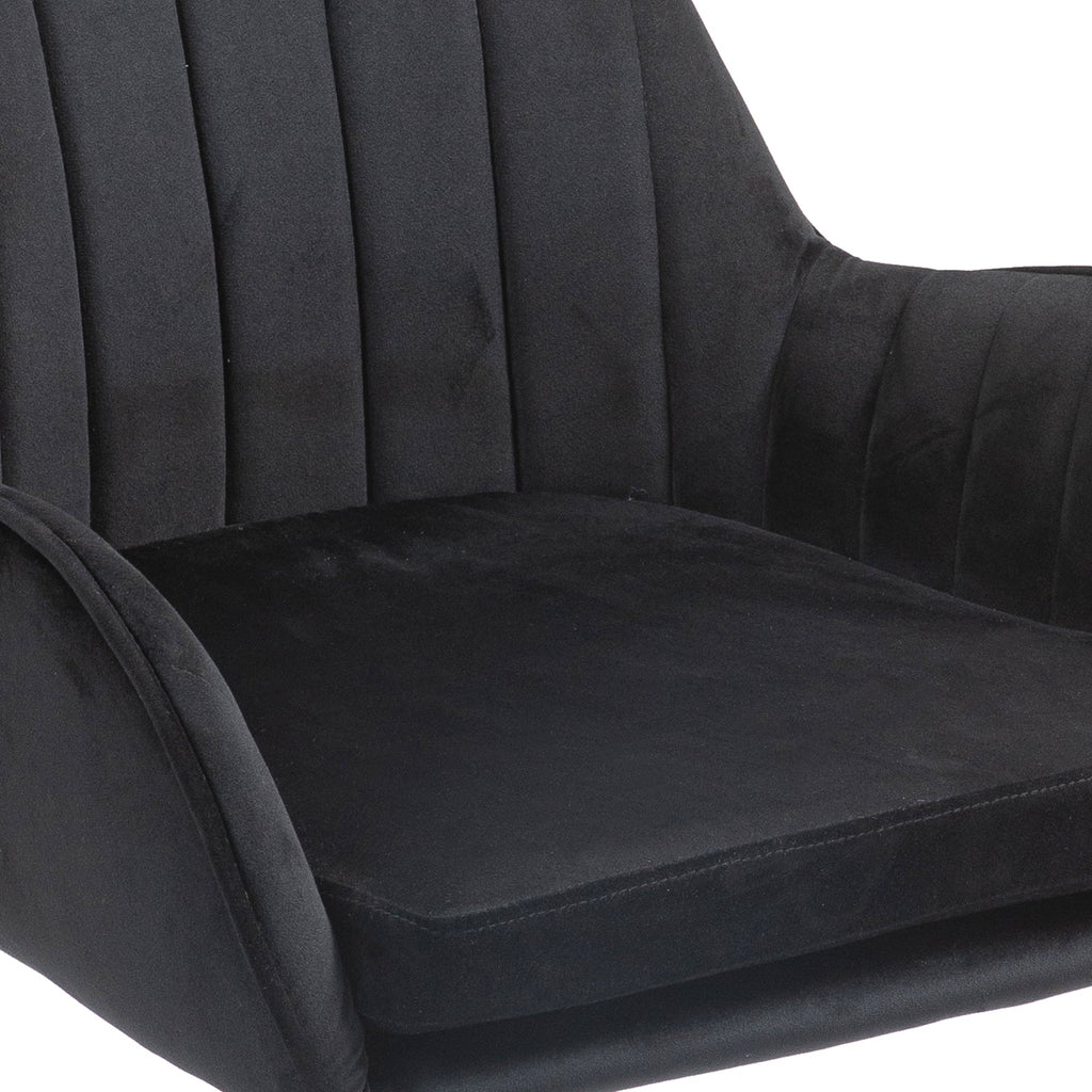 Velvet Home Office Chair with Wheels and Gold Metal Base