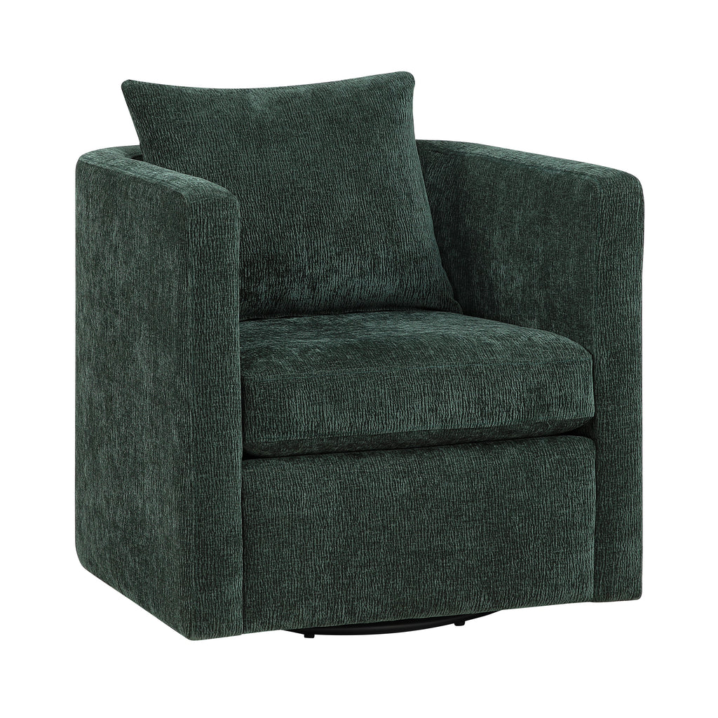 Sutton Light Grey Performance Fabric Swivel Barrel Chair