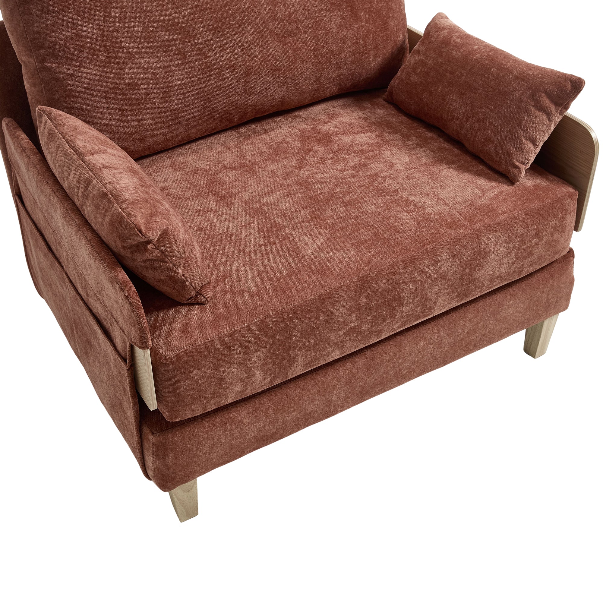Mid-Century Modern Chenille Foldable Sofa Bed Recliner