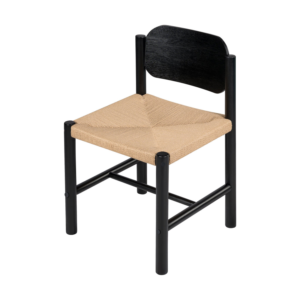 Farmington Wooden Dining Chairs with Beige Paper Rope Weave Seat, Set of 2
