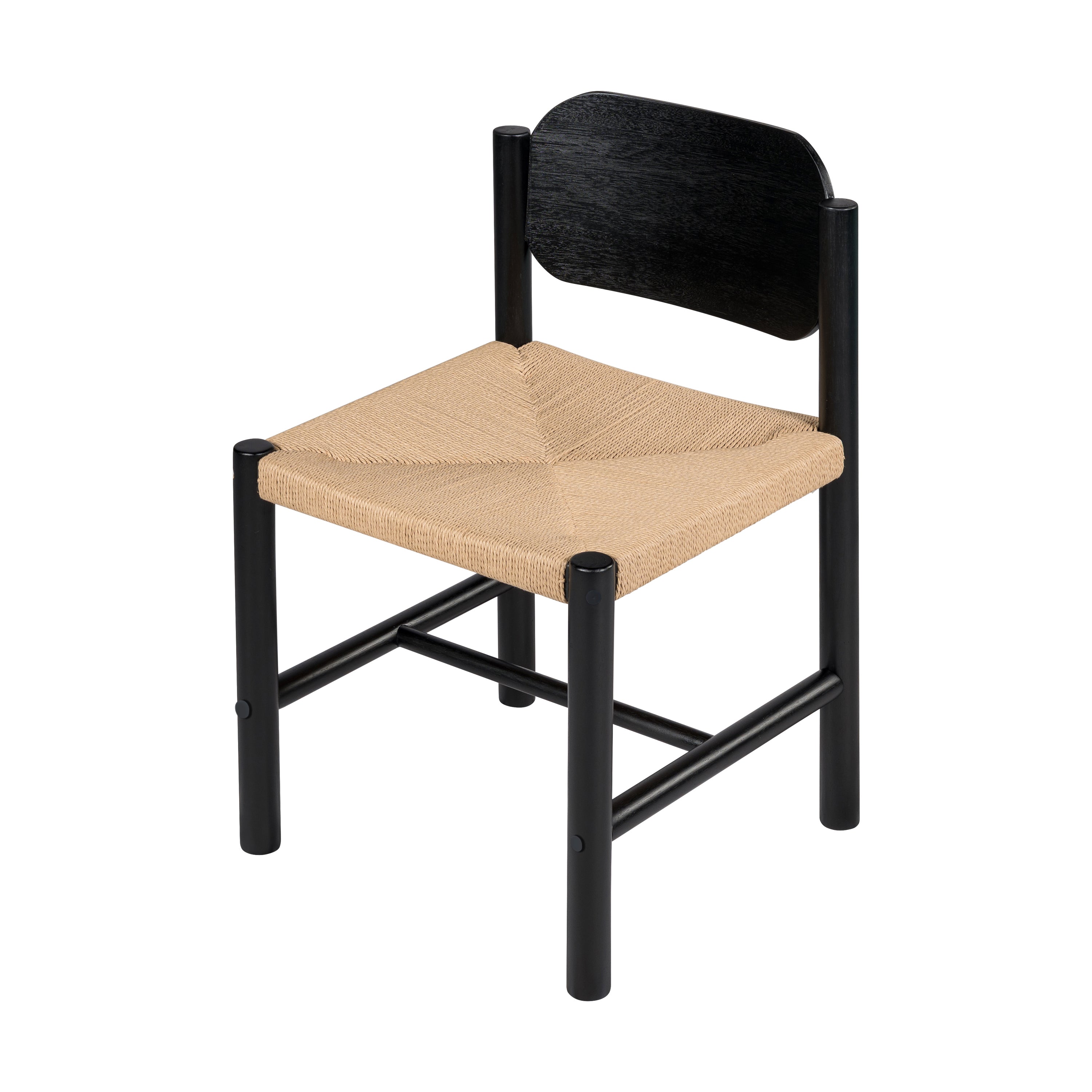 Farmington Wooden Dining Chairs with Beige Paper Rope Weave Seat, Set of 2