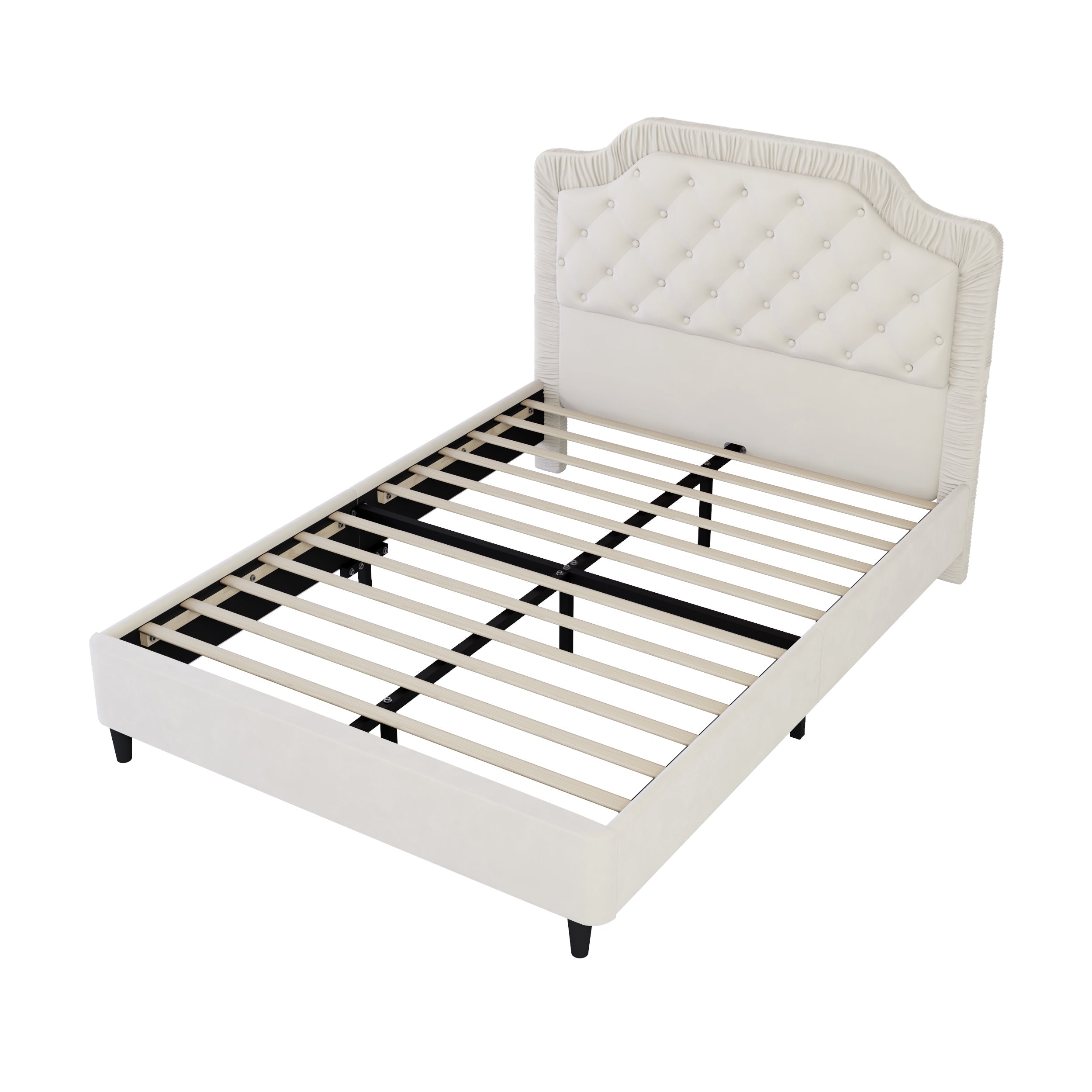Button Tufted Headboard Bed
