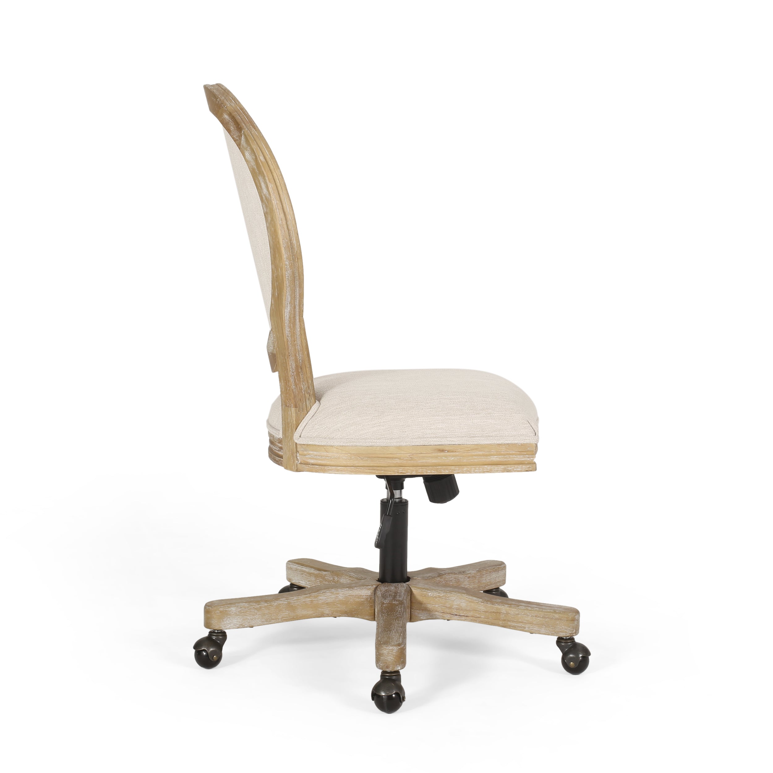 French Country Oval Back Swivel & Lift Office Chair