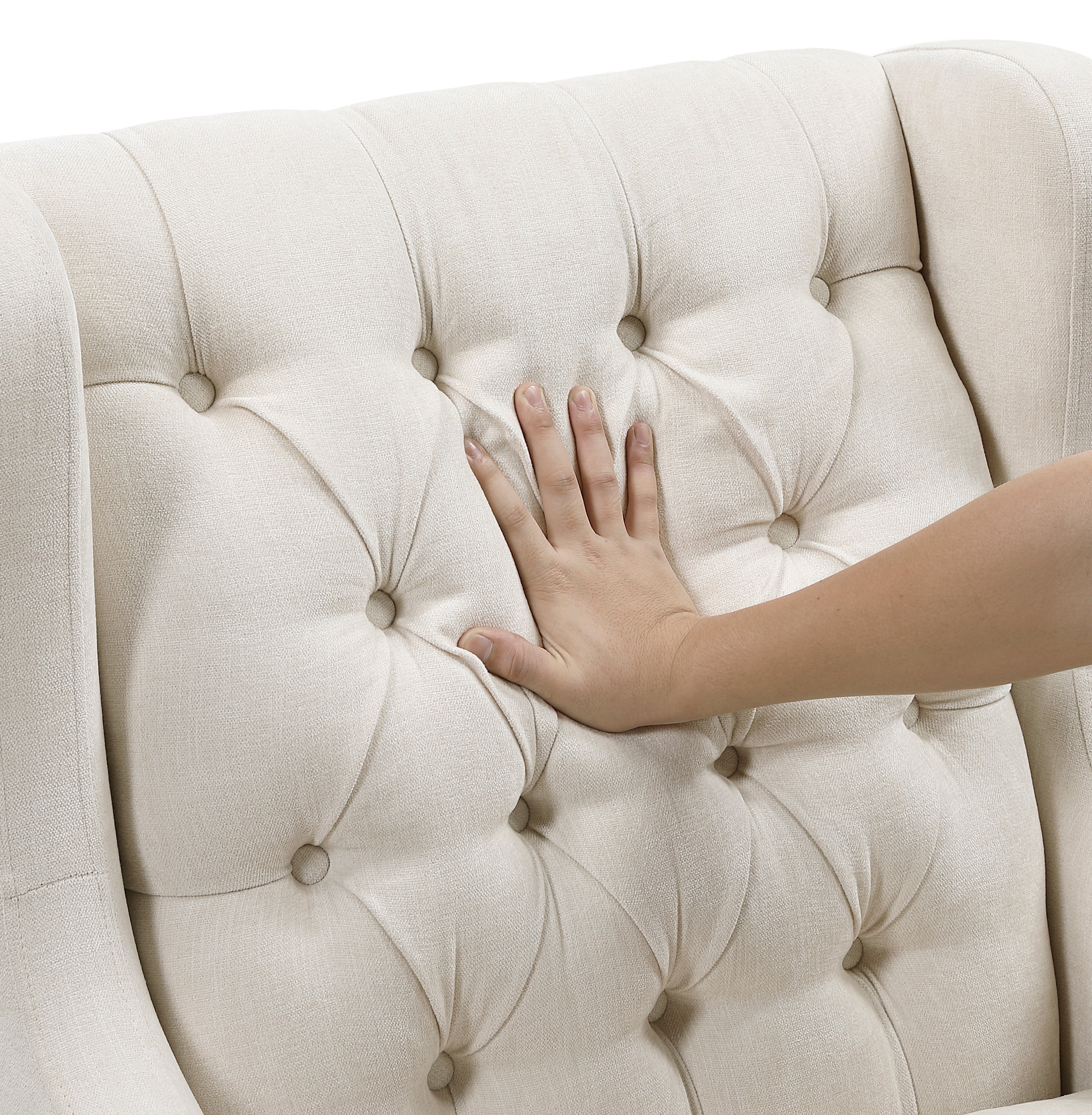 Button-Tufted Upholstered High Back Accent Chair