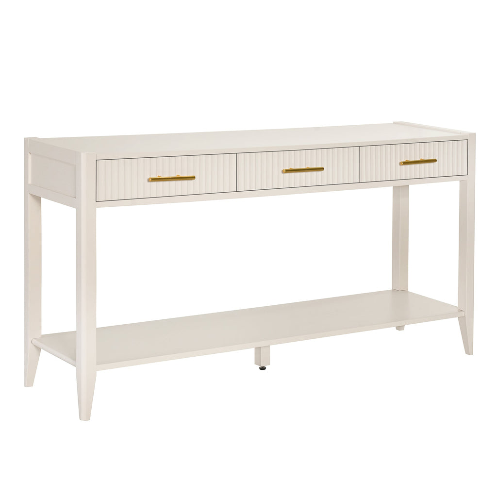 Fluted Drawer Contemporary Entryway Console Table