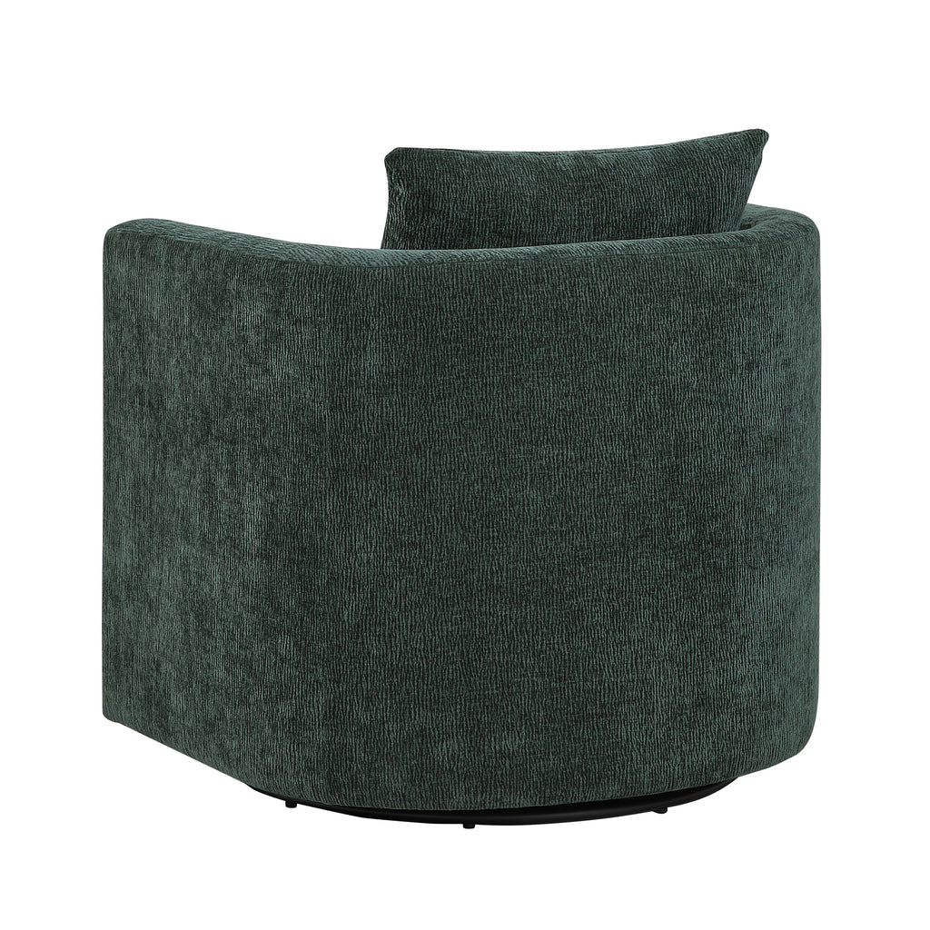 Sutton Light Grey Performance Fabric Swivel Barrel Chair