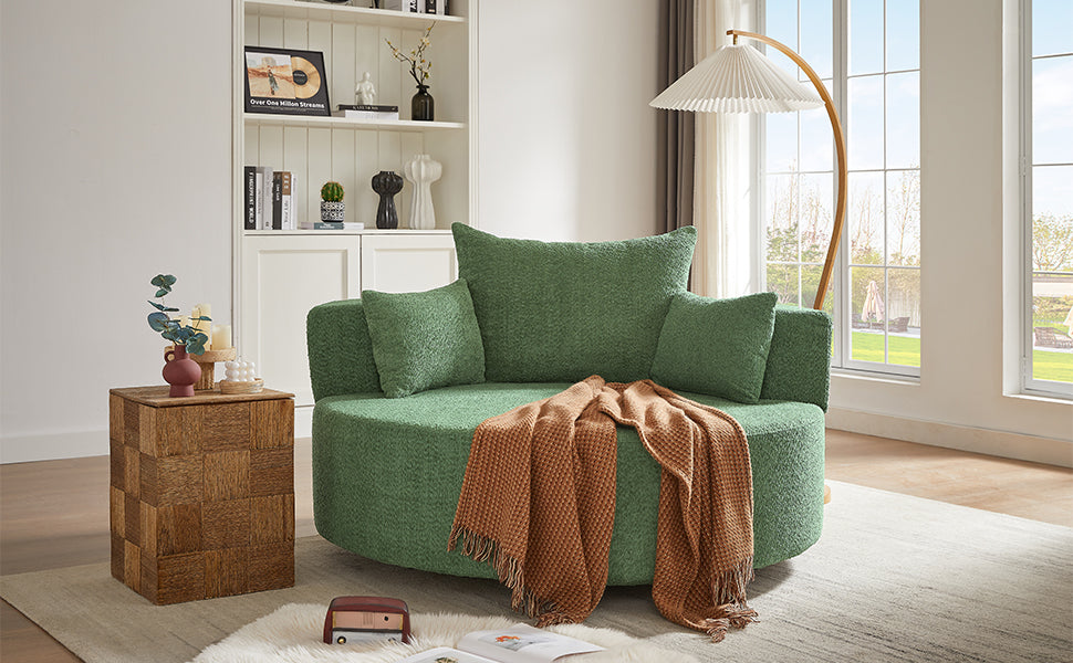Crossley Oversized Swivel Barrel Accent Chair