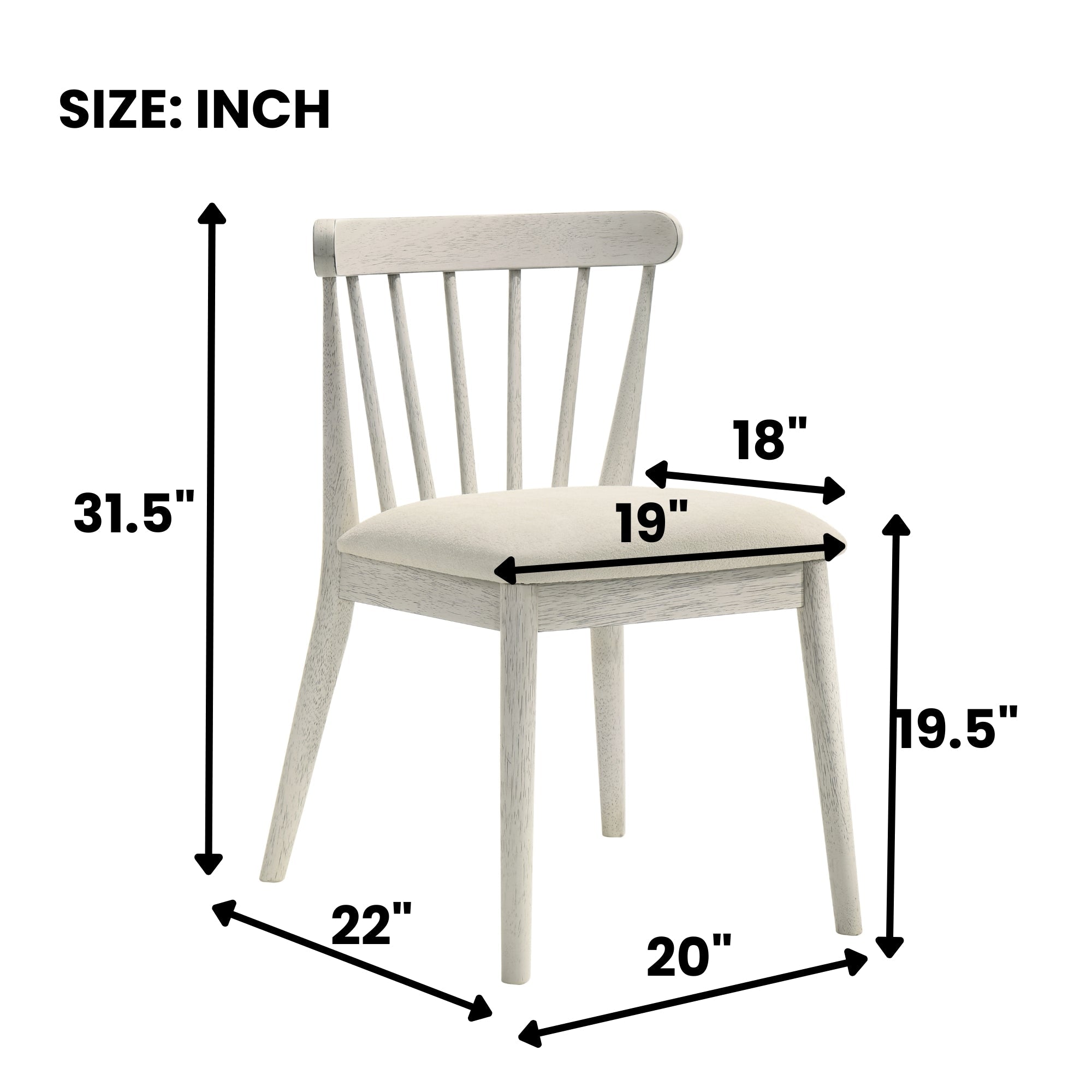 Modern Spindle Back Dining Chairs, Set of 2