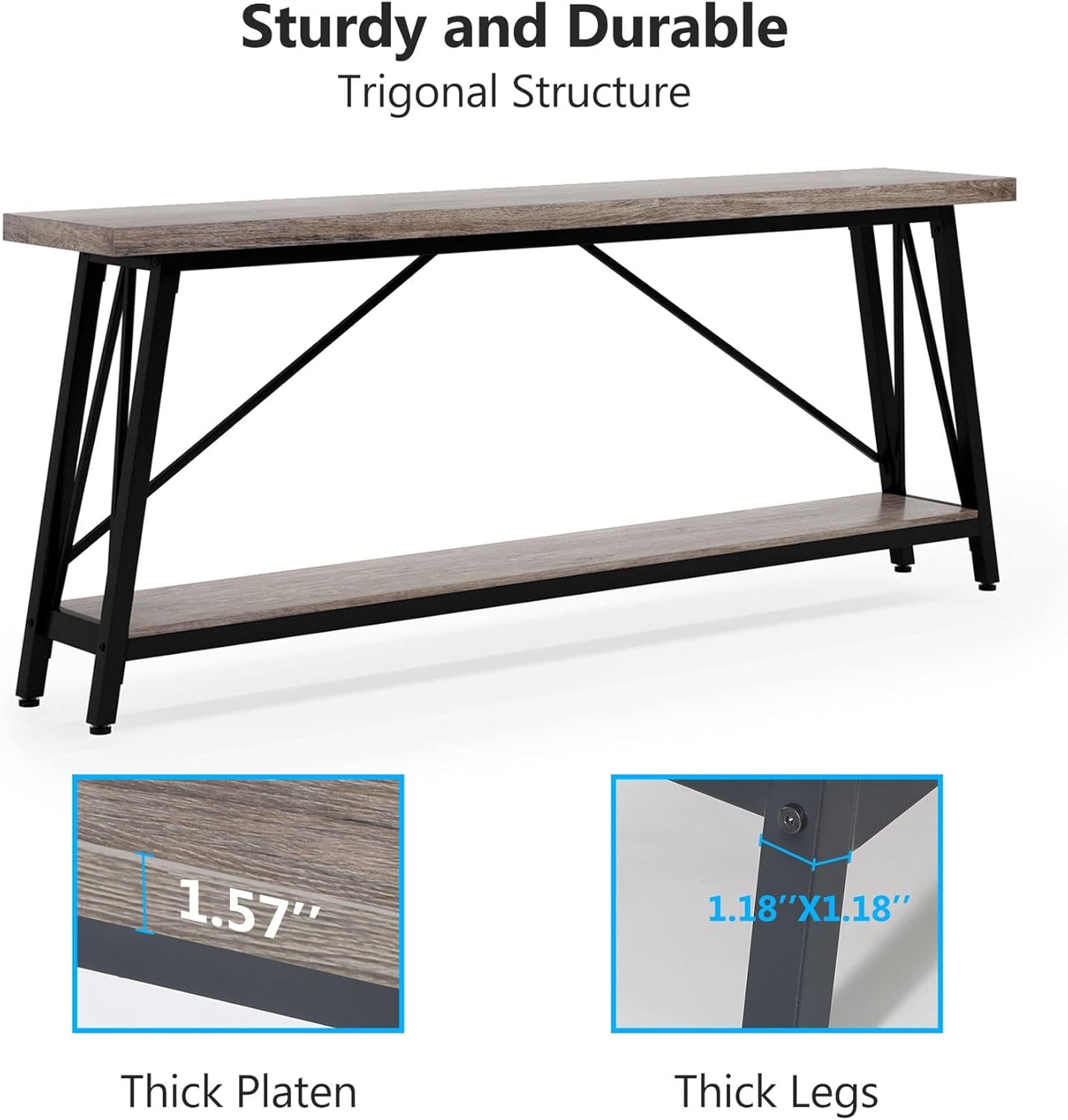 Millstone Industrial Sofa Table