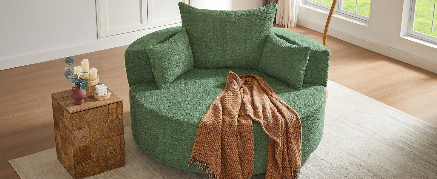 Crossley Oversized Swivel Barrel Accent Chair