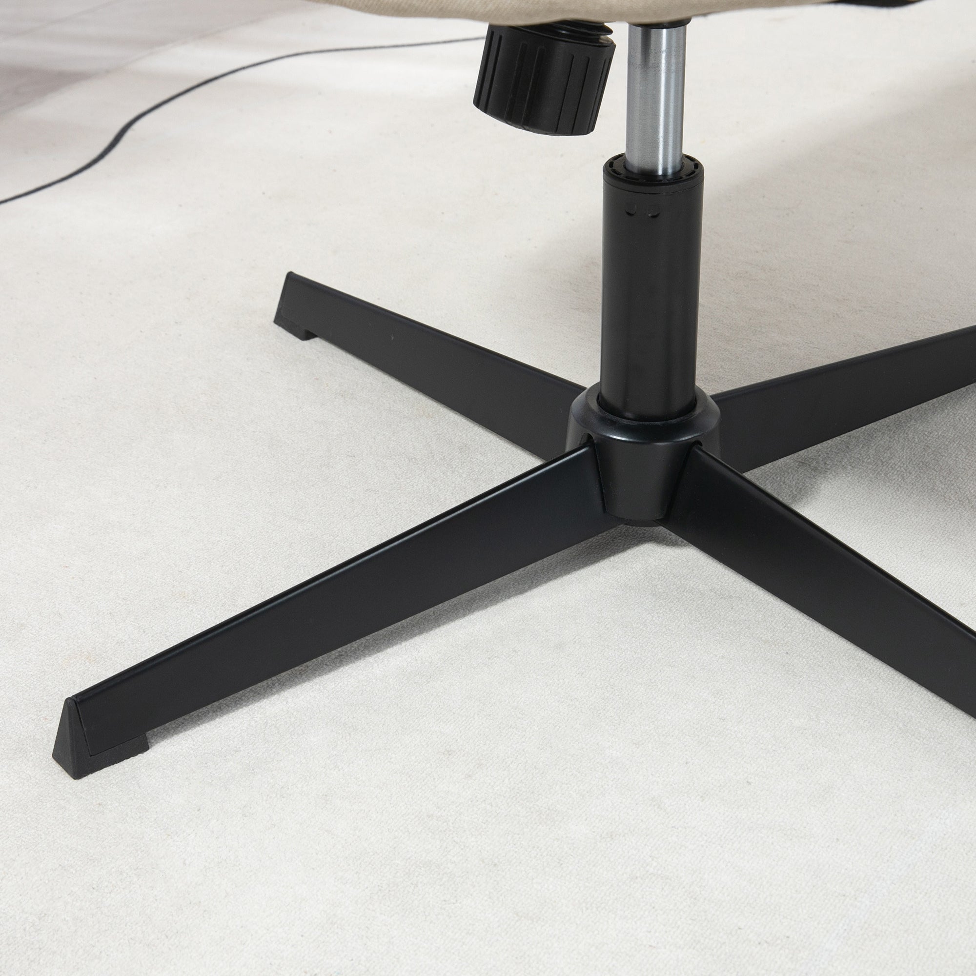 Wide Armless Office Desk Chair with Adjustable Height