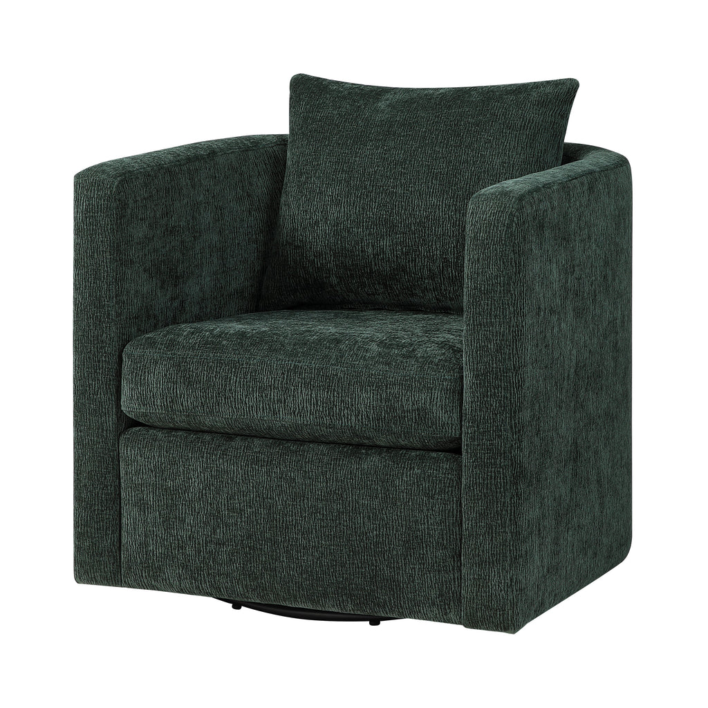 Sutton Light Grey Performance Fabric Swivel Barrel Chair