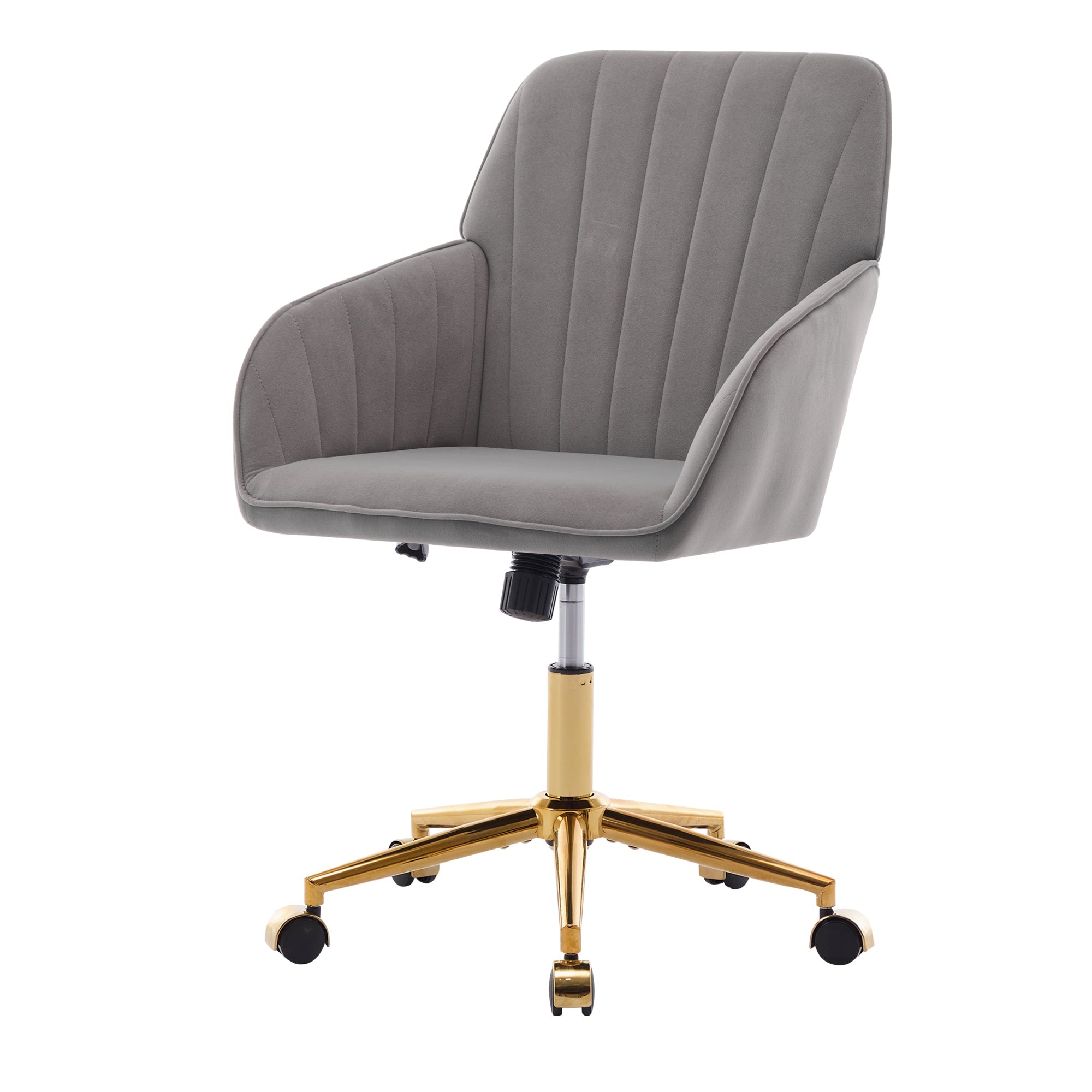 Adjustable Ergonomic Swivel Chair with Golden Base