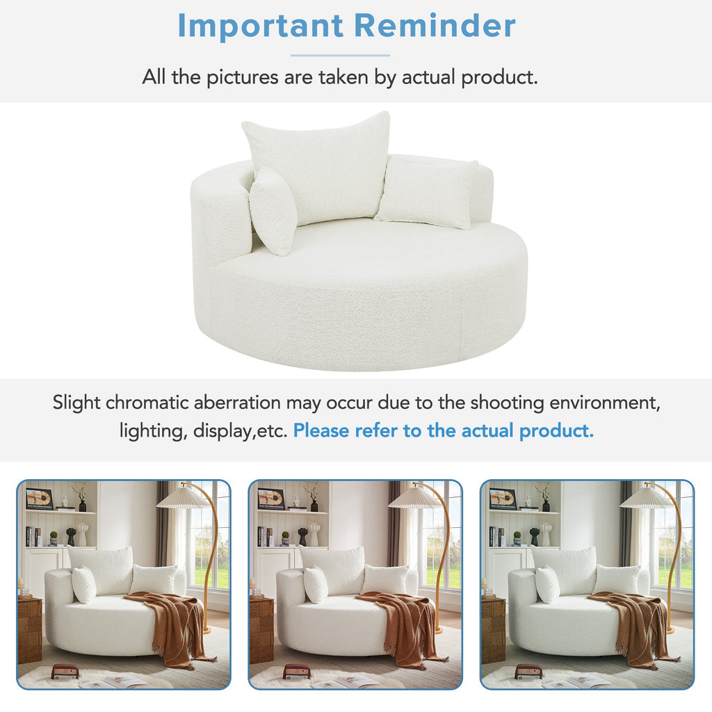 Crossley Oversized Swivel Barrel Accent Chair