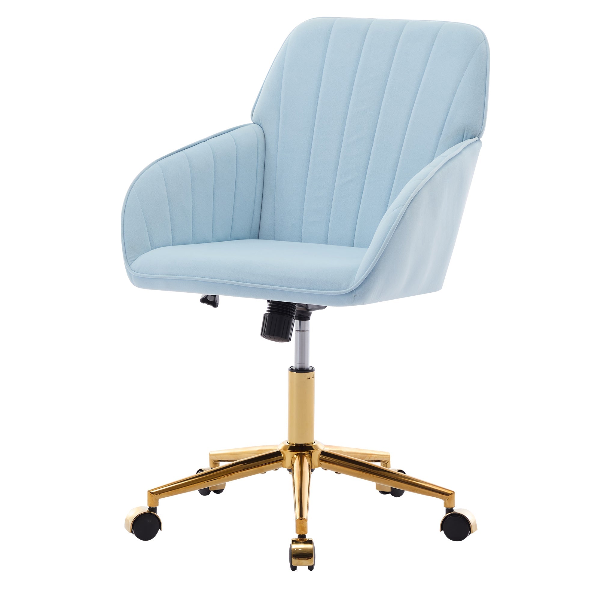 Adjustable Ergonomic Swivel Chair with Golden Base