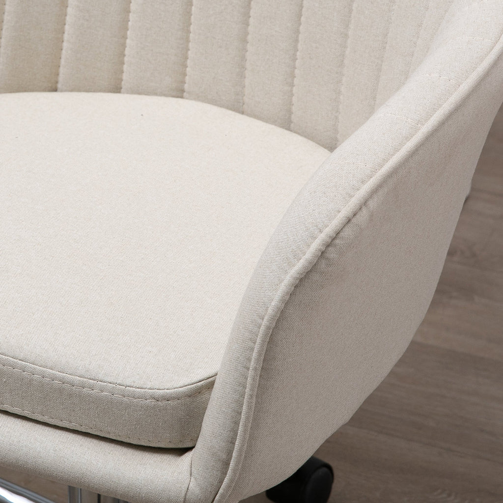 Swivel Desk Chair with Tub Shape Design & Lined Pattern Back