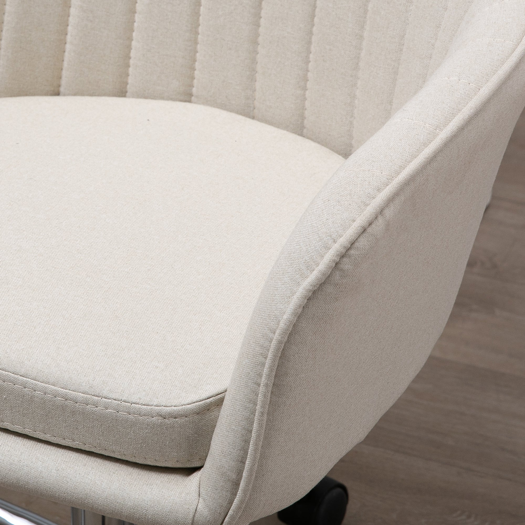 Swivel Desk Chair with Tub Shape Design & Lined Pattern Back