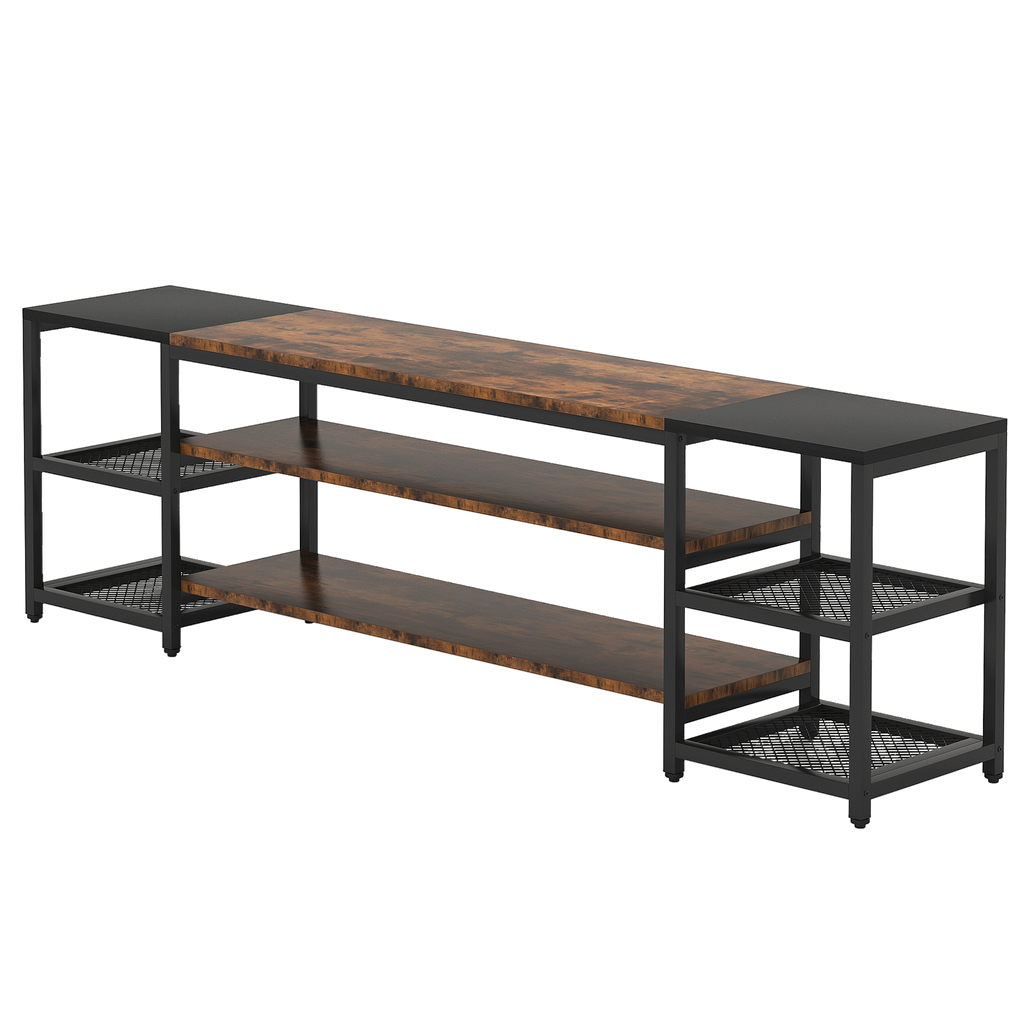 Waterford Modern Farmhouse Entertainment Center with 3-Tier Shelves