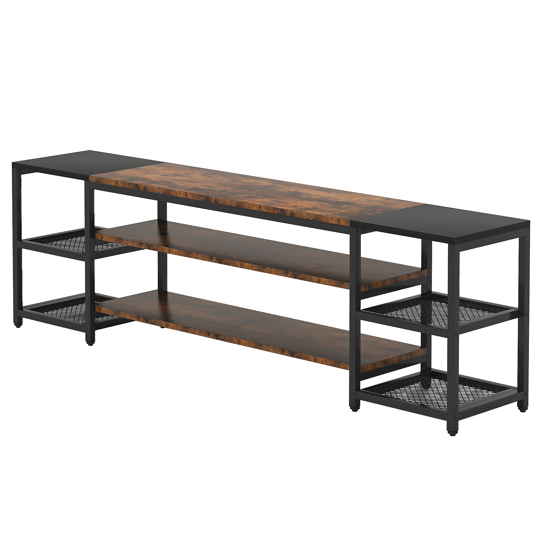 Waterford Modern Farmhouse Entertainment Center with 3-Tier Shelves